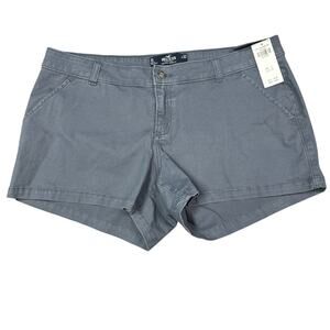 Hollister Low‎ Rise Short 3" Womens 32 Blue Chino Summer Casual Flat Front NWT